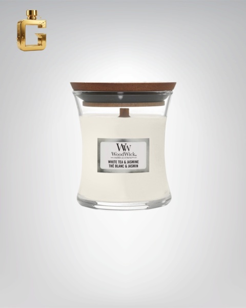 Świeca zapachowa - Woodwick White Tea & Jasmin (85g)