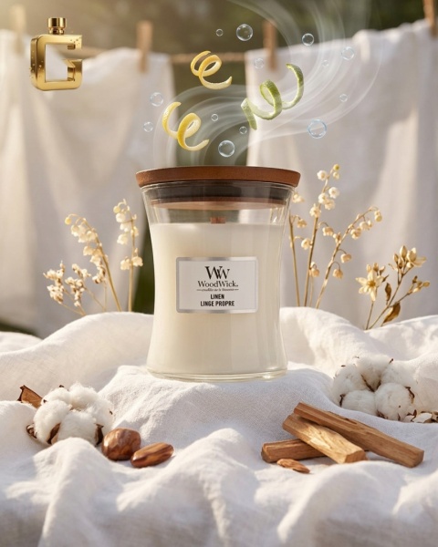 Świeca zapachowa - Woodwick Linen (85g)